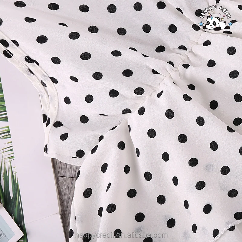 LEZONKIDS - Girls' Dresses O-Neck Knee-Length New Sprin Summer Children's Wear Polka Dot Sleeveless Princess Dress